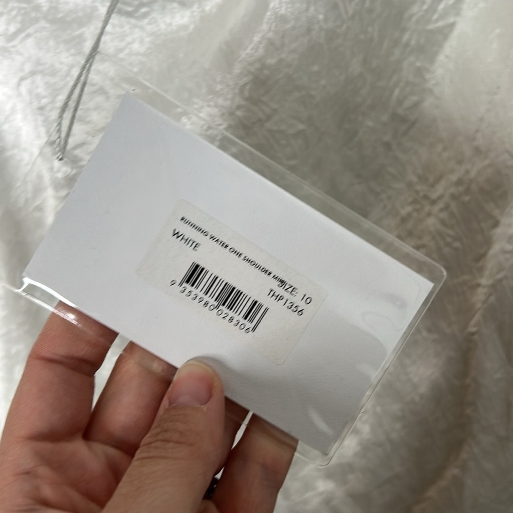 Third Form White Running Water Bias One Shoulder Mini Dress NWT - Picture 3 of 7